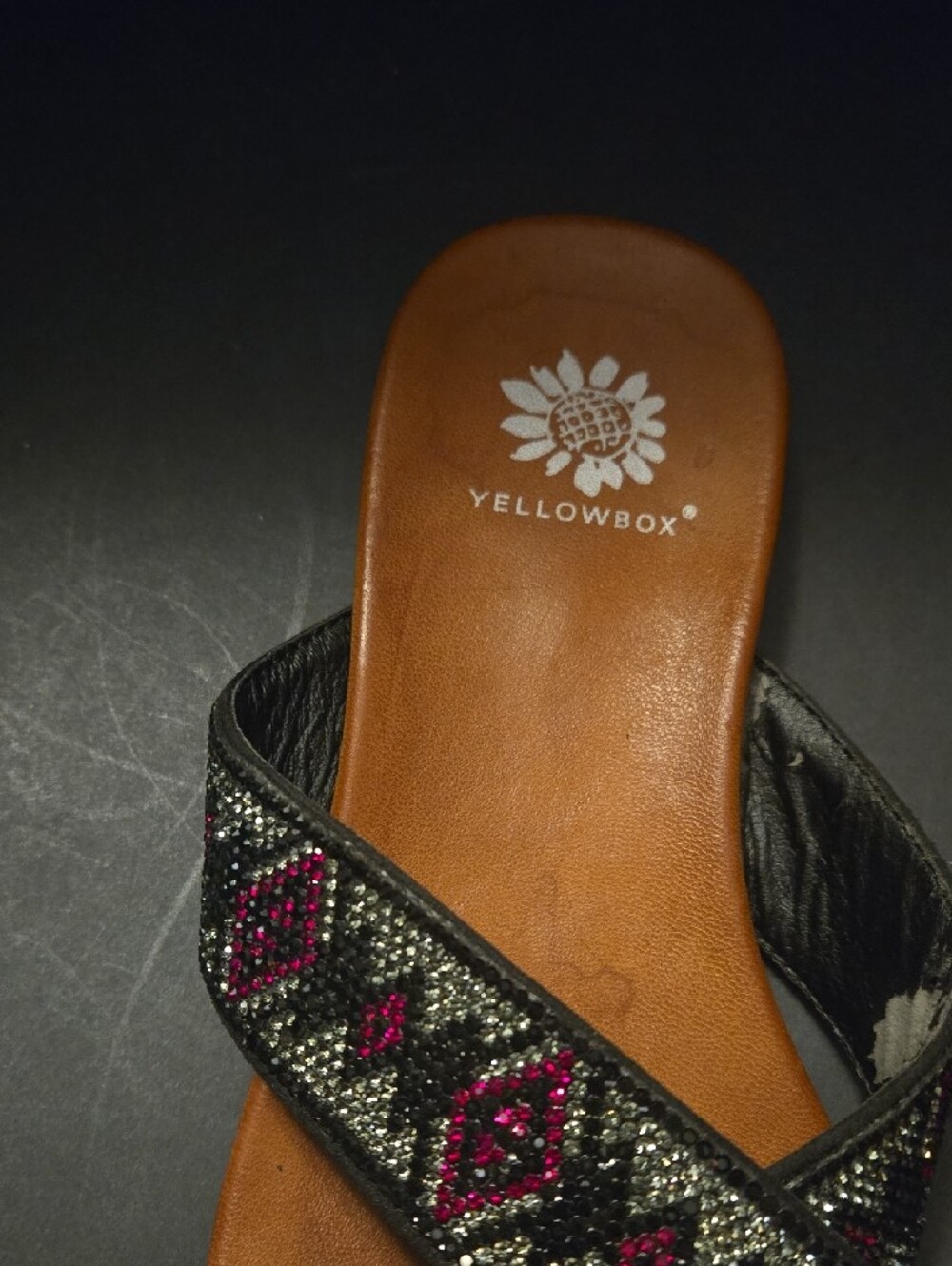 Yellow Box Women's Bali Crisscross Beaded Slide Sandals - Picture 2 of 10